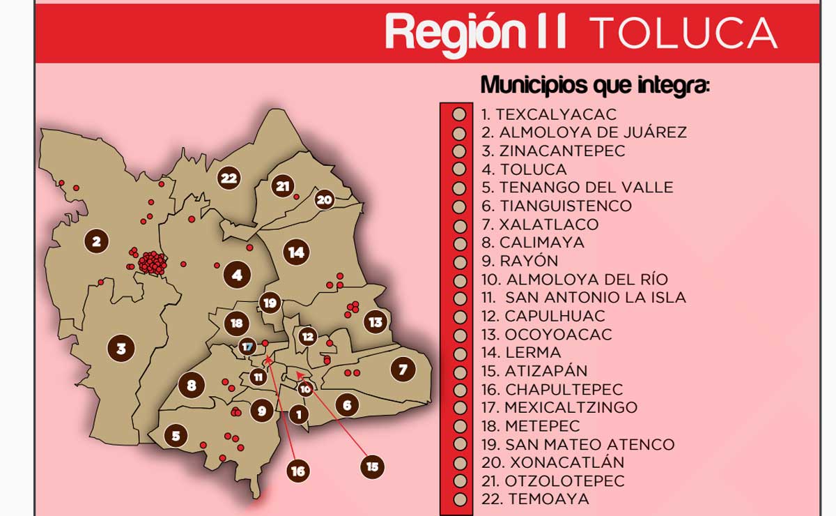 Descarga el mapa de Toluca ¿Cuáles son sus colonias y delegaciones