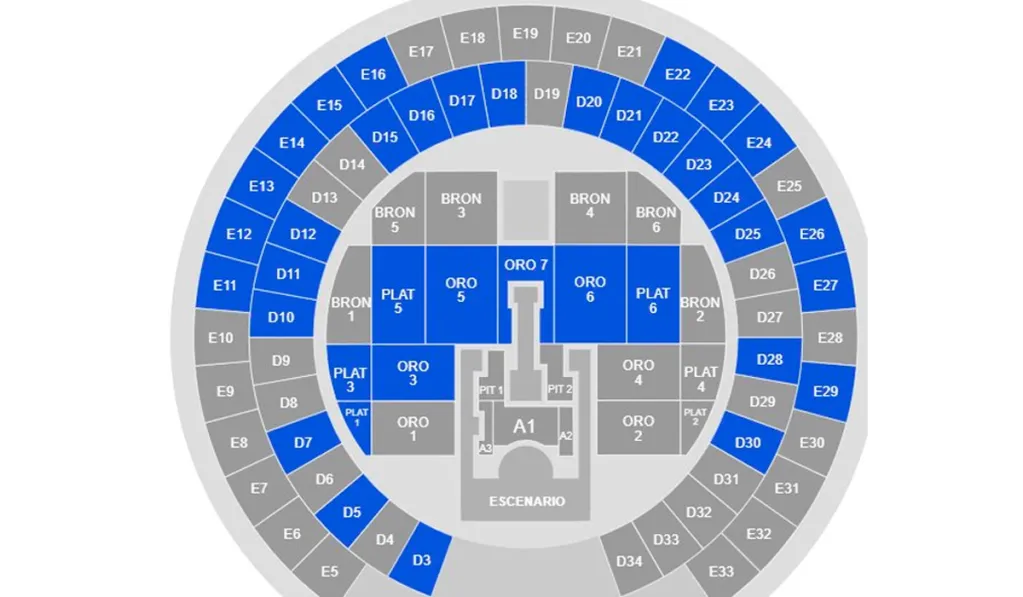 Mapa y asientos para concierto de Madonna en México 2024 NTS EdoMex