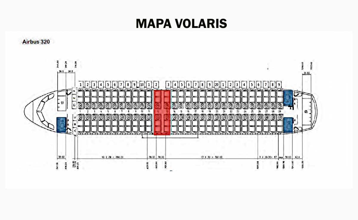 Consulta el mapa de asientos de Volaris: Zonas y que contiene el avión ...