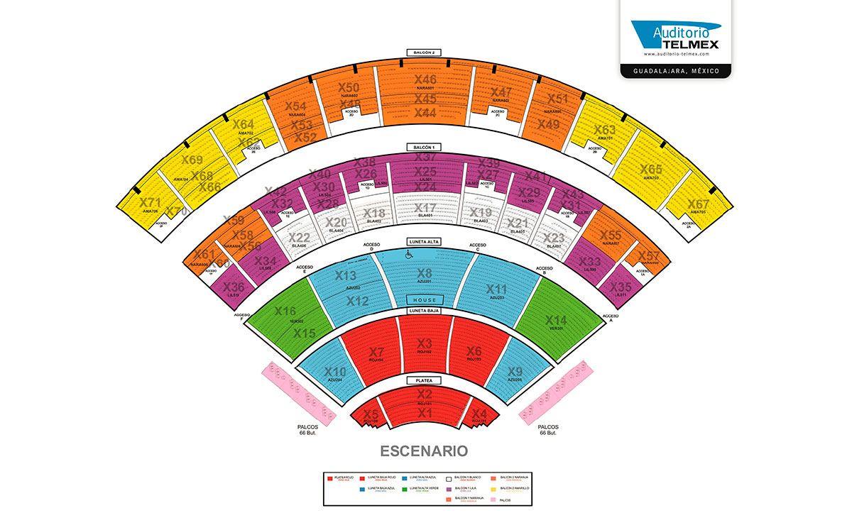 Auditorio Telmex Mapa: ¿Cuáles son las zonas y cómo está dividido?
