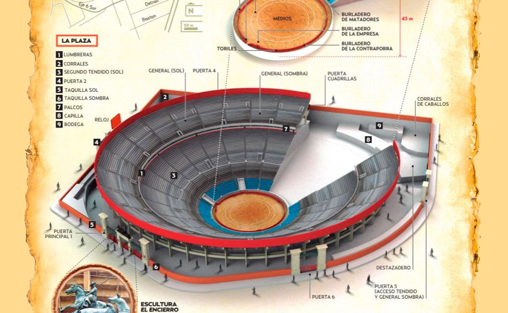 Mapa Plaza de Toros México: Zonas, asientos y boletos